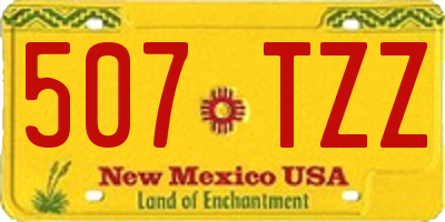 NM license plate 507TZZ