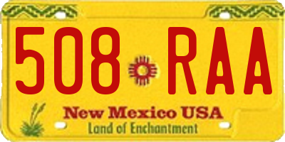 NM license plate 508RAA