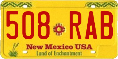 NM license plate 508RAB