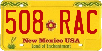 NM license plate 508RAC