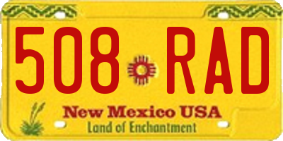 NM license plate 508RAD