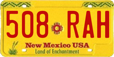 NM license plate 508RAH