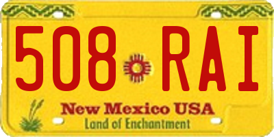 NM license plate 508RAI