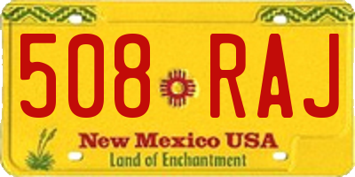 NM license plate 508RAJ