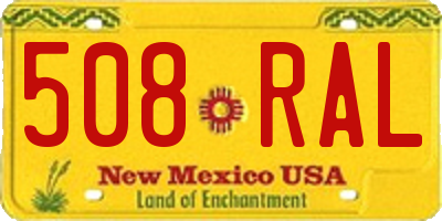 NM license plate 508RAL