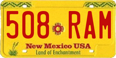 NM license plate 508RAM