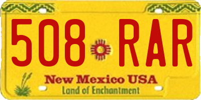 NM license plate 508RAR