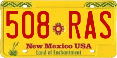 NM license plate 508RAS