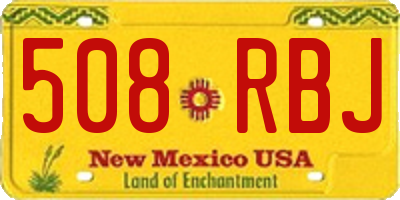 NM license plate 508RBJ