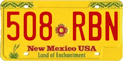 NM license plate 508RBN