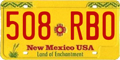 NM license plate 508RBO