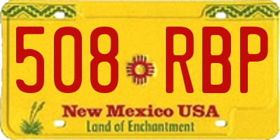 NM license plate 508RBP