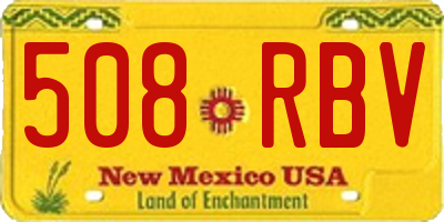 NM license plate 508RBV