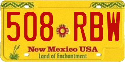 NM license plate 508RBW