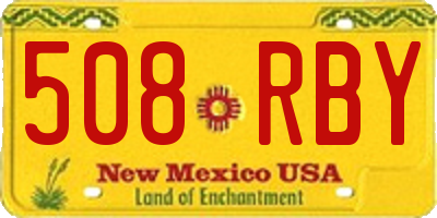NM license plate 508RBY