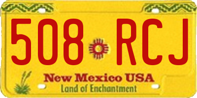 NM license plate 508RCJ
