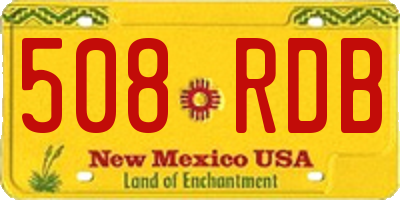 NM license plate 508RDB