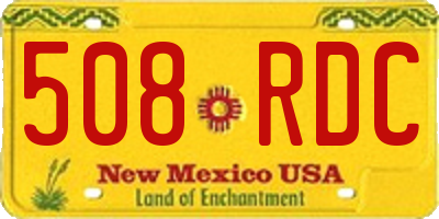NM license plate 508RDC