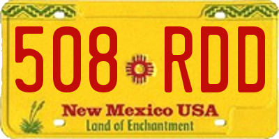 NM license plate 508RDD