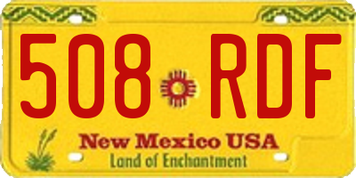 NM license plate 508RDF