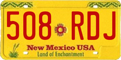 NM license plate 508RDJ
