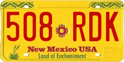 NM license plate 508RDK