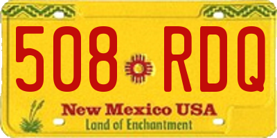 NM license plate 508RDQ