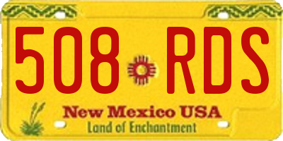 NM license plate 508RDS
