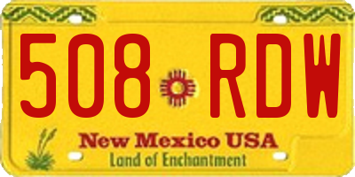 NM license plate 508RDW