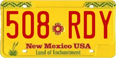 NM license plate 508RDY