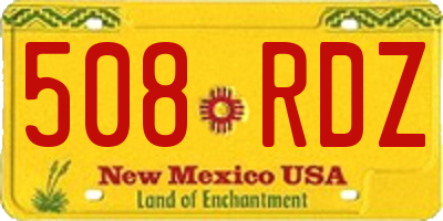 NM license plate 508RDZ