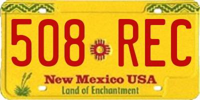 NM license plate 508REC