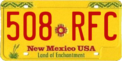 NM license plate 508RFC