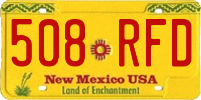 NM license plate 508RFD