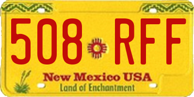 NM license plate 508RFF
