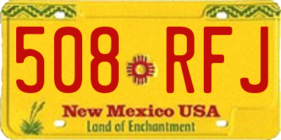 NM license plate 508RFJ
