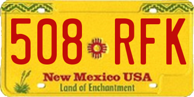 NM license plate 508RFK