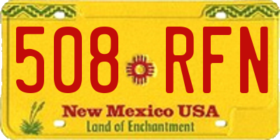 NM license plate 508RFN