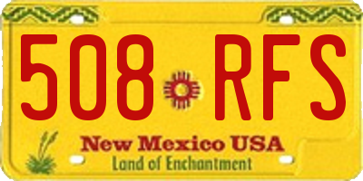 NM license plate 508RFS