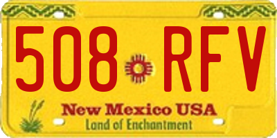 NM license plate 508RFV