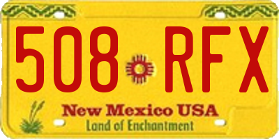 NM license plate 508RFX