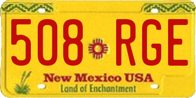 NM license plate 508RGE