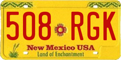 NM license plate 508RGK