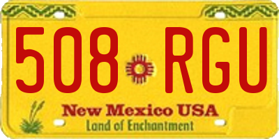 NM license plate 508RGU