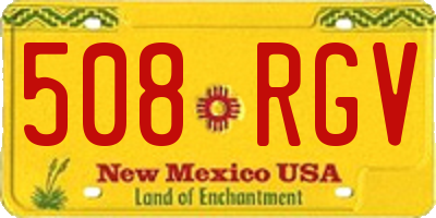 NM license plate 508RGV