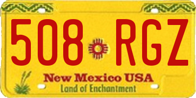 NM license plate 508RGZ