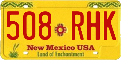 NM license plate 508RHK