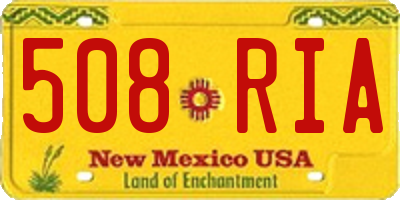 NM license plate 508RIA