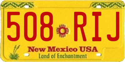 NM license plate 508RIJ