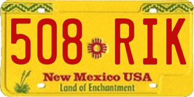 NM license plate 508RIK